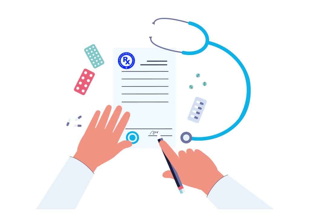 A Clinical Pharmacist filling out a document