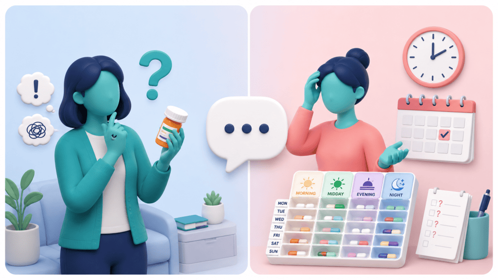 A comparison of intentional non-adherence (patient concerns and doubts) versus unintentional non-adherence (forgetting and confusion) to guide clinical support.