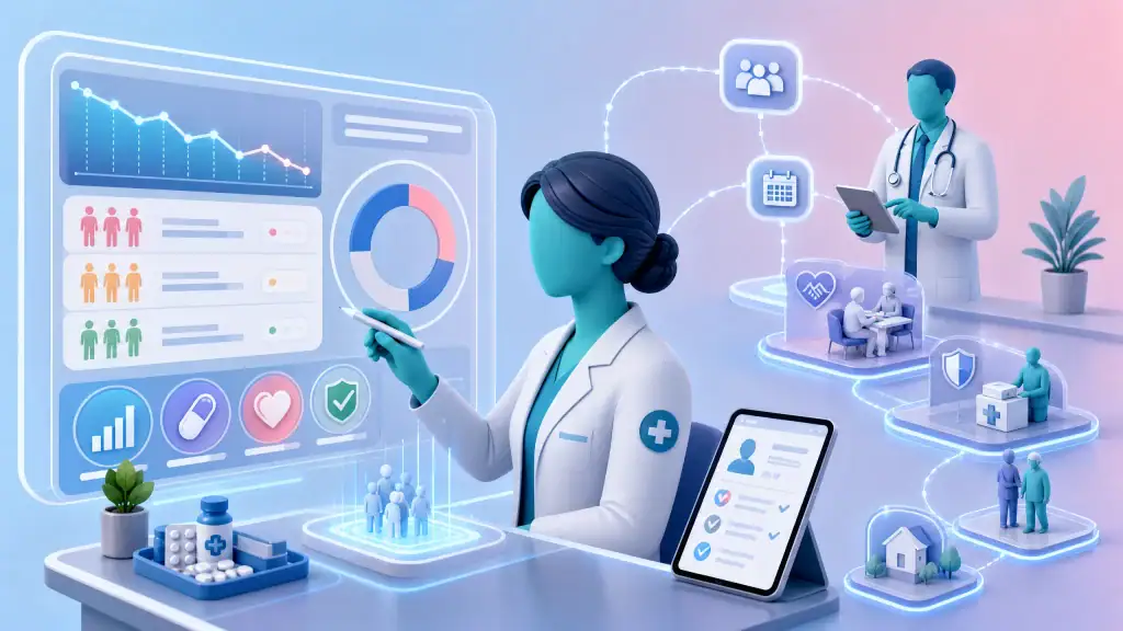 A clinical pharmacist using predictive dashboards to identify high-risk patients and plan proactive medication reviews for better workforce efficiency.