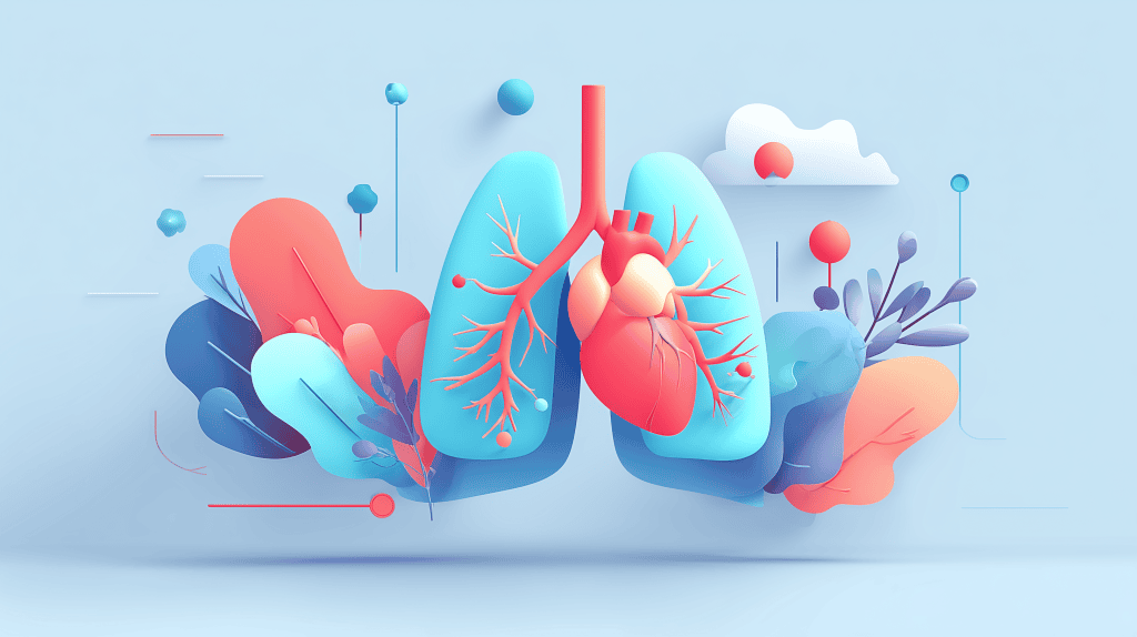 Illustration showing heart and lungs representing long-term conditions managed in primary care