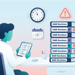 Focuses on a clinical pharmacist managing medication review backlog in a primary care setting.