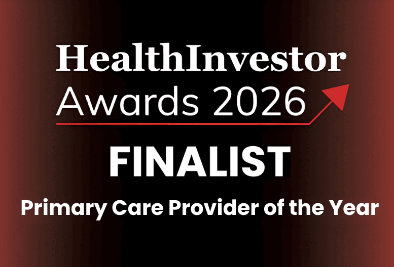 HealthInvestor Awards 2026 finalist for Primary Care Provider of the Year.