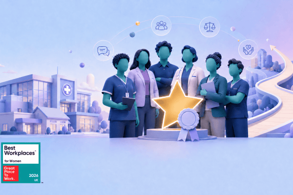 Primary care team of clinical pharmacists and healthcare professionals in a GP practice.