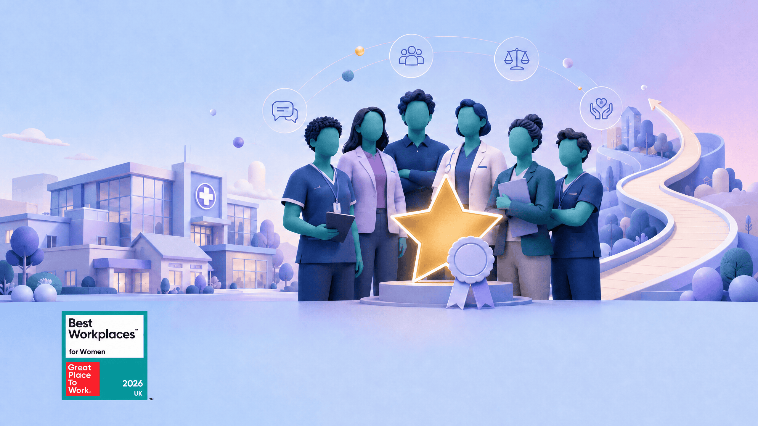 Primary care team of clinical pharmacists and healthcare professionals in a GP practice.