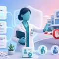 A clinical pharmacist preventing a hospital admission, surrounded by icons for safer prescribing, effective monitoring, and robust medicines reconciliation.