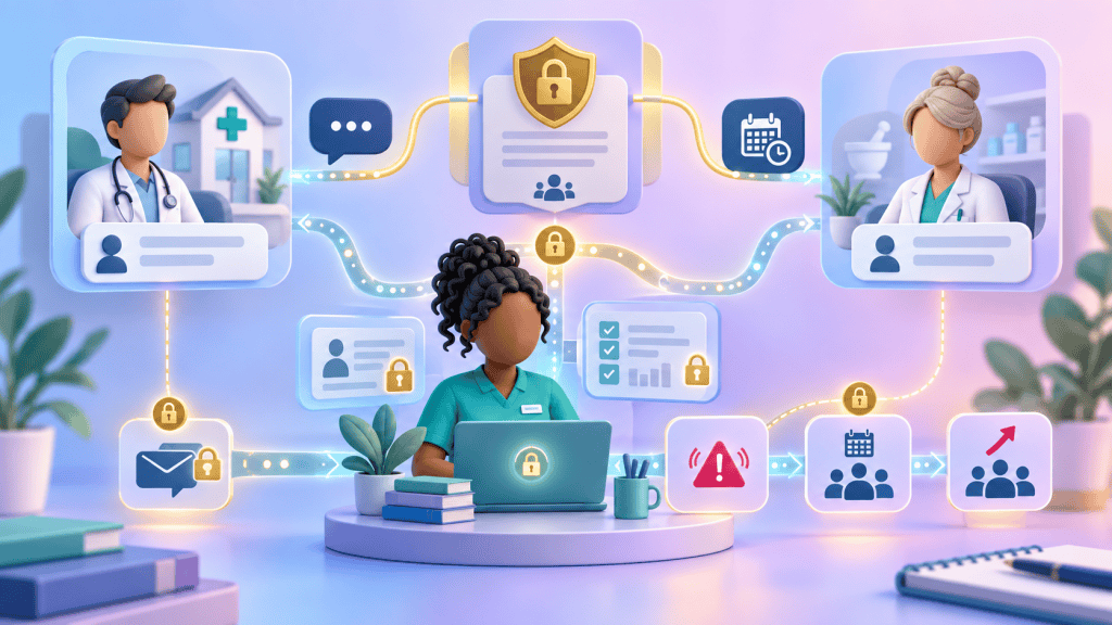 Remote Pharmacy Technician using role-based system access and secure communication with a named practice contact and Clinical Pharmacist supervisor.