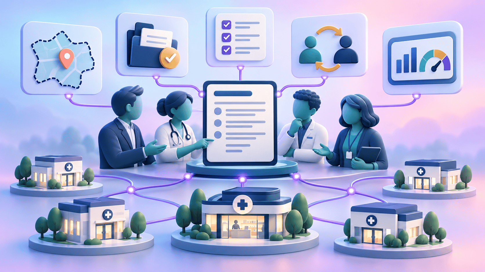 Commissioner, GP and pharmacy team reviewing the scope, deliverables, acceptance criteria, responsibilities and monitoring for a neighbourhood service.
